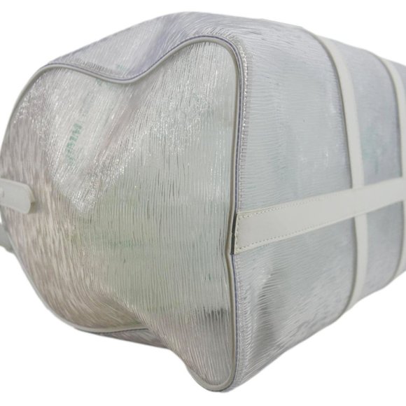 LOUIS VUITTON  Wavy Keepall 50 Bandouliere Transparent Epi PVC Travel Bag White - Picture 5 of 10